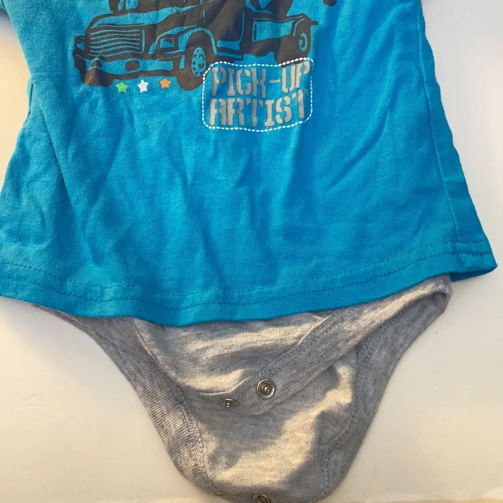 Faded glory snap tee shirt 0-3 months